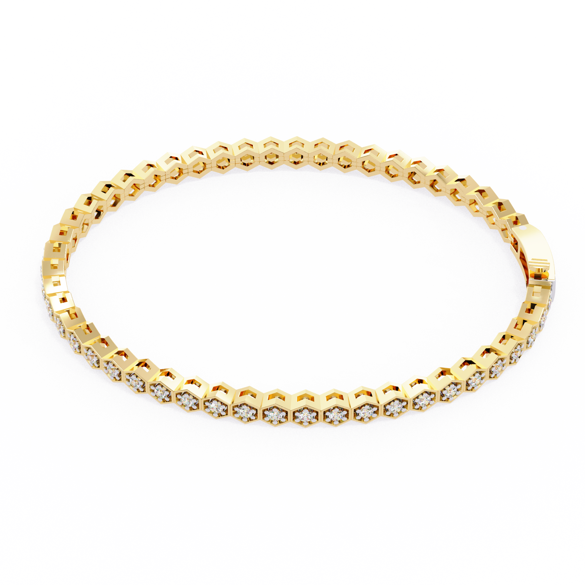 Solitairekart 1.09ct Round Cut Natural Diamond Tennis Bracelet-HI Color. VS-SI Clarity